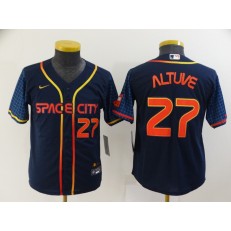 MLB Houston Astros #27 Jose Altuve Navy Youth Nike 2022 City Connect Cool Base Jerseys