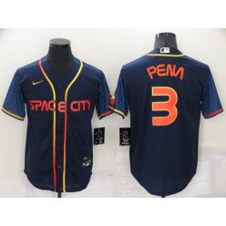 MLB Houston Astros #3 Jeremy Pena Navy Nike 2022 City Connect Cool Base Jerseys