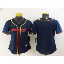 MLB Houston Astros Blank Navy Women Nike 2022 City Connect Flexbase Jerseys
