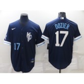 MLB Kansas City Royals #17 Hunter Dozier Navy Nike 2022 City Connect Cool Base Jerseys