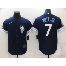 MLB Kansas City Royals #7 Bobby Witt Jr. Navy Nike 2022 City Connect Cool Base Jersey