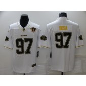 Nike 49ers 97 Nick Bosa White Gold 75th Anniversary Vapor Limited Jersey