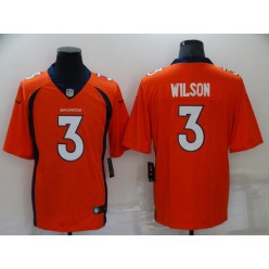 Nike Broncos 3 Russell Wilson Orange Vapor Untouchable Limited Jersey