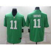 Nike Eagles 11 A. J. Brown Green 2022 NFL Draft Color Rush Limited Jersey