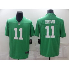 Nike Eagles 11 A. J. Brown Green 2022 NFL Draft Color Rush Limited Jersey