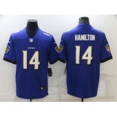 Nike Ravens 14 Kyle Hamilton Purple 2022 NFL Draft Vapor Untouchable Limited Jersey