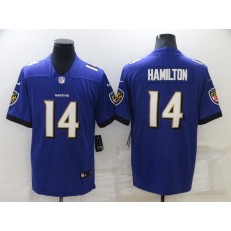 Nike Ravens 14 Kyle Hamilton Purple 2022 NFL Draft Vapor Untouchable Limited Jersey