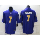 Nike Ravens 7 Rashod Bateman Purple Color Rush Limited Jersey