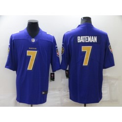 Nike Ravens 7 Rashod Bateman Purple Color Rush Limited Jersey