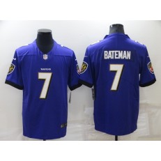 Nike Ravens 7 Rashod Bateman Purple Vapor Untouchable Limited Jersey