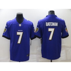 Nike Ravens 7 Rashod Bateman Purple Vapor Untouchable Limited Jersey
