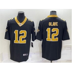 Nike Saints 12 Chris Olave Black 2022 NFL Draft Vapor Untouchable Limited Jersey