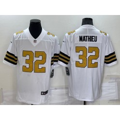 Nike Saints 32 Tyrann Mathieu White Color Rush Limited Jersey