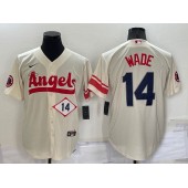 Los Angeles Angels 14 Tyler Wade Cream Nike 2022 City Connect Cool Base Jersey