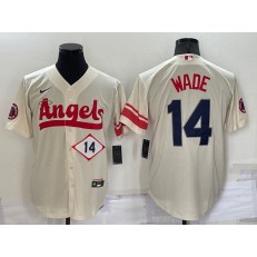Los Angeles Angels 14 Tyler Wade Cream Nike 2022 City Connect Cool Base Jersey