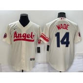 Los Angeles Angels 14 Tyler Wade Cream Nike 2022 City Connect Cool Base Jerseys