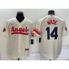 Los Angeles Angels 14 Tyler Wade Cream Nike 2022 City Connect Cool Base Jerseys