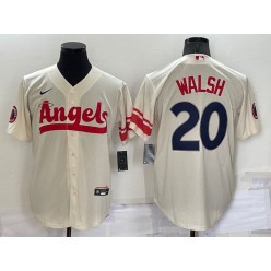 Los Angeles Angels 20 Jared Walsh Cream Nike 2022 City Connect Cool Base Jersey