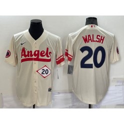 Los Angeles Angels 20 Jared Walsh Cream Nike 2022 City Connect Cool Base Jerseys