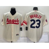 Los Angeles Angels 23 Archie Bradley Cream Nike 2022 City Connect Cool Base Jersey