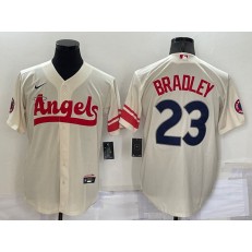 Los Angeles Angels 23 Archie Bradley Cream Nike 2022 City Connect Cool Base Jersey