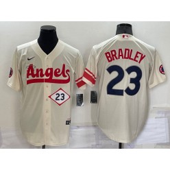 Los Angeles Angels 23 Archie Bradley Cream Nike 2022 City Connect Cool Base Jerseys
