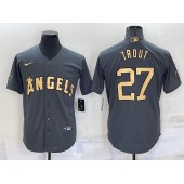 Los Angeles Angels 27 Mike Trout Charcoal Nike 2022 MLB All-Star Cool Base Jersey