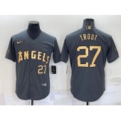 Los Angeles Angels 27 Mike Trout Charcoal Nike 2022 MLB All-Star Cool Base Jerseys