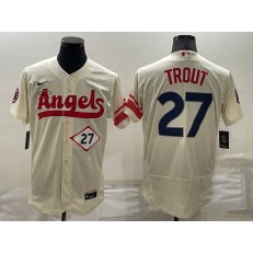 Los Angeles Angels 27 Mike Trout Cream 2022 City Connect Flexbase Jersey