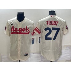 Los Angeles Angels 27 Mike Trout Cream Nike 2022 City Connect Flexbase Jerseys