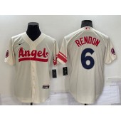 Los Angeles Angels 6 Anthony Rendon Cream Nike 2022 City Connect Cool Base Jersey