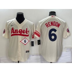 Los Angeles Angels 6 Anthony Rendon Cream Nike 2022 City Connect Cool Base Jerseys