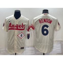 Los Angeles Angels 6 Anthony Rendon Cream Nike 2022 City Connect Flexbase Jersey