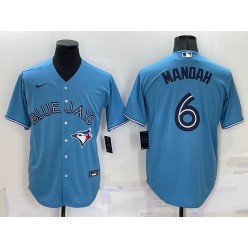 Blue Jays 6 Alek Manoah Blue Nike Cool Base Jersey