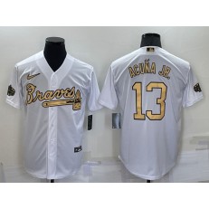 Braves 13 Ronald Acuna Jr. White Nike 2022 MLB All-Star Cool Base Jersey