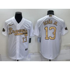 Braves 13 Ronald Acuna Jr. White Nike 2022 MLB All-Star Cool Base Jerseys