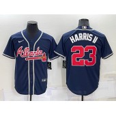 Braves 23 Michael Harris II Navy Nike Cool Base Jersey