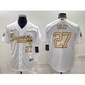 Braves 27 Austin Riley White Nike 2022 MLB All-Star Cool Base Jersey