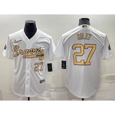 Braves 27 Austin Riley White Nike 2022 MLB All-Star Cool Base Jersey