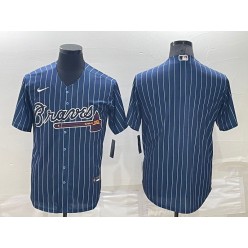 Braves Blank Blue Nike Throwback Cool Base Jersey