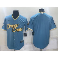Brewers Blank Blue Nike 2022 City Connect Cool Base Jersey