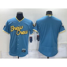 Brewers Blank Blue Nike 2022 City Connect Flexbase Jersey