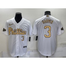 Phillies 3 Bryce Harper White Nike 2022 MLB All-Star Cool Base Jersey