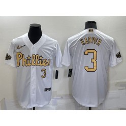 Phillies 3 Bryce Harper White Nike 2022 MLB All-Star Cool Base Jersey