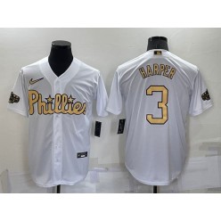 Phillies 3 Bryce Harper White Nike 2022 MLB All-Star Cool Base Jerseys