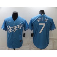 Royals 7 Bobby Witt Jr. Blue Nike Cool Base Jersey