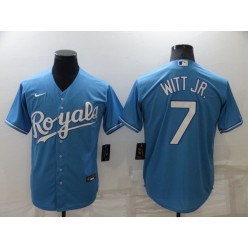 Royals 7 Bobby Witt Jr. Blue Nike Cool Base Jersey