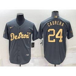 Tigers 24 Miguel Cabrera Charcoal Nike 2022 MLB All-Star Cool Base Jersey