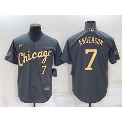 White Sox 7 Tim Anderson Charcoal Nike 2022 MLB All-Star Cool Base Jerseys
