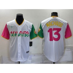 Padres 13 Manny Machado White Nike 2022 City Connect Cool Base Jersey